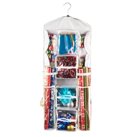 2-pack Wrapping Paper Storage Organizers, Dual Sided Hanging Gift Wrap Station For 30 Rolls, Ribbon
